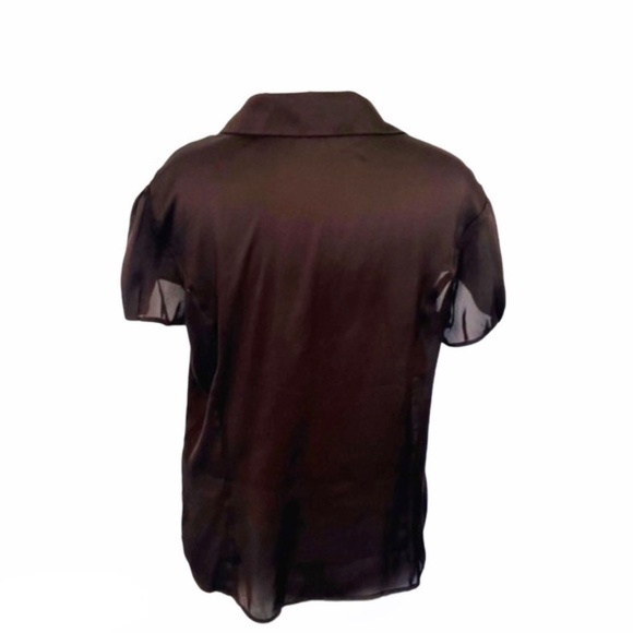 Agora Brown Short Sleeve Blouse - Picture 2 of 3